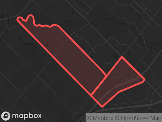 Map of Bram West in Brampton with its official boundary outlined