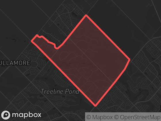 Map of Castlemore Estates in Brampton with its official boundary outlined