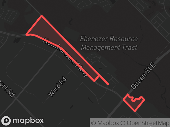 Map of Goreway Drive Corridor in Brampton with its official boundary outlined