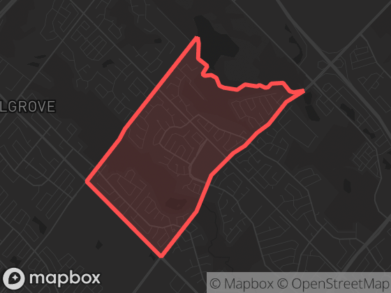 Map of Heart Lake North in Brampton with its official boundary outlined
