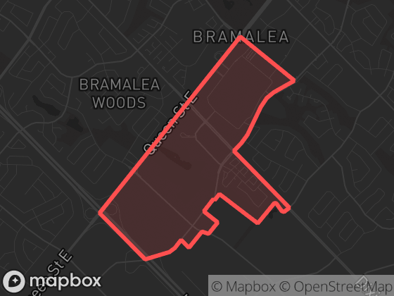 Map of Norton Park in Brampton with its official boundary outlined