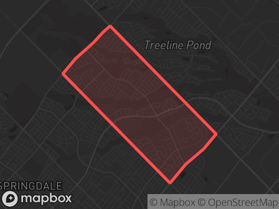 Map of Sandalwood East (Mountainash) in Brampton with its official boundary outlined