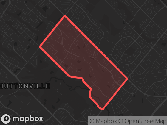 Map of Springbrook in Brampton with its official boundary outlined