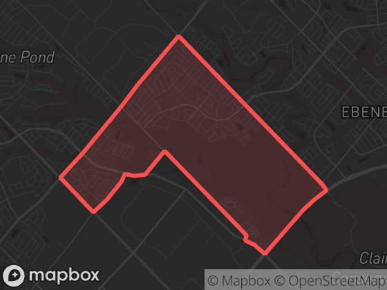 Map of Valley Creek in Brampton with its official boundary outlined