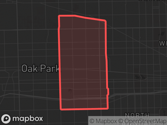 Map of Austin in Chicago with its official boundary outlined