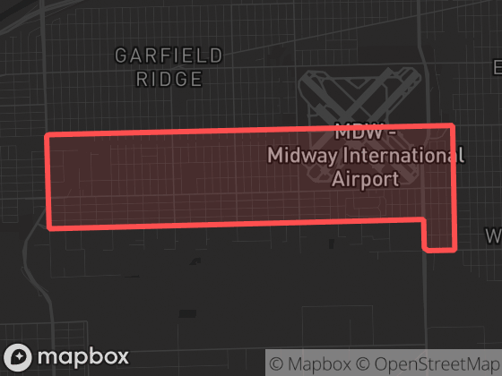 Map of Clearing in Chicago with its official boundary outlined