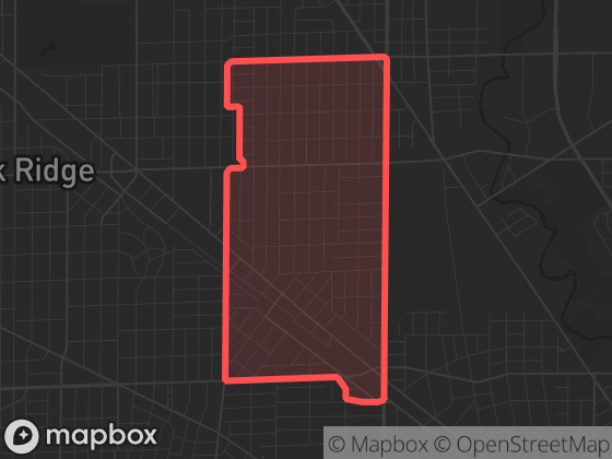 Map of Edison Park in Chicago with its official boundary outlined