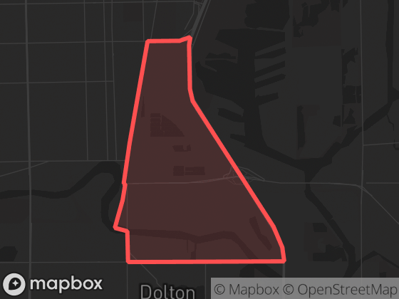 Map of Riverdale in Chicago with its official boundary outlined