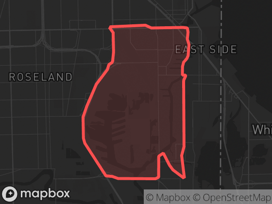 Map of South Deering in Chicago with its official boundary outlined