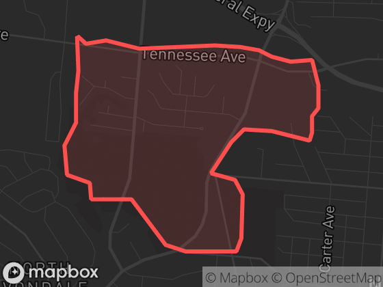Map of Paddock Hills in Cincinnati with its official boundary outlined