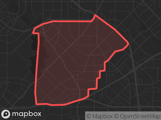 Map of East Dallas in Dallas with its official boundary outlined