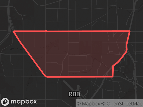 Map of Kiest in Dallas with its official boundary outlined