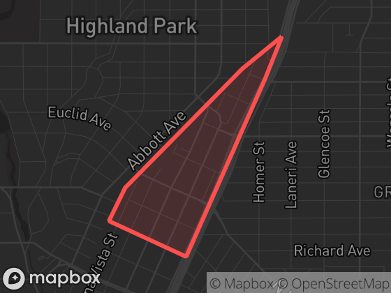 Map of Knox in Dallas with its official boundary outlined