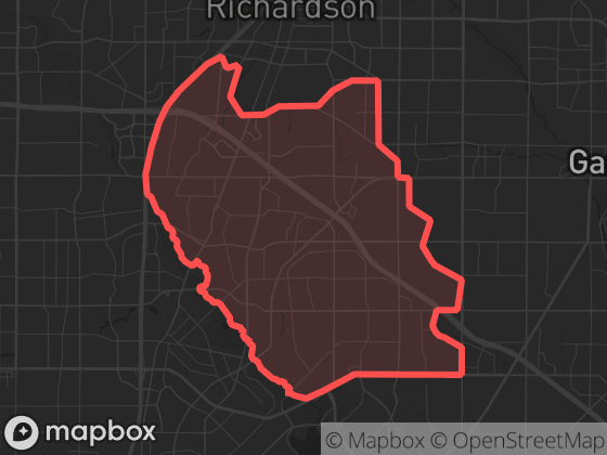 Map of Lake Highlands, Far NE Dallas in Dallas with its official boundary outlined
