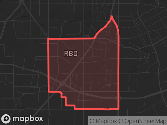 Map of Redbird in Dallas with its official boundary outlined