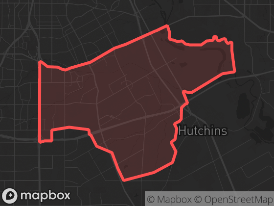 Map of Southeast Oak Cliff in Dallas with its official boundary outlined