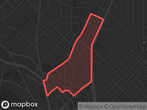 Map of Uptown in Dallas with its official boundary outlined