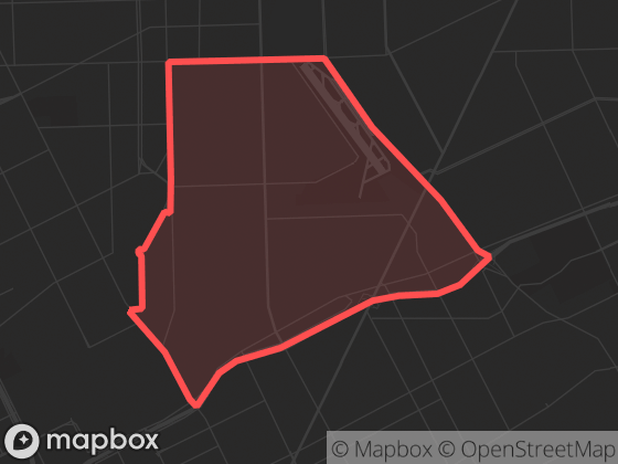 Map of Airport in Detroit with its official boundary outlined