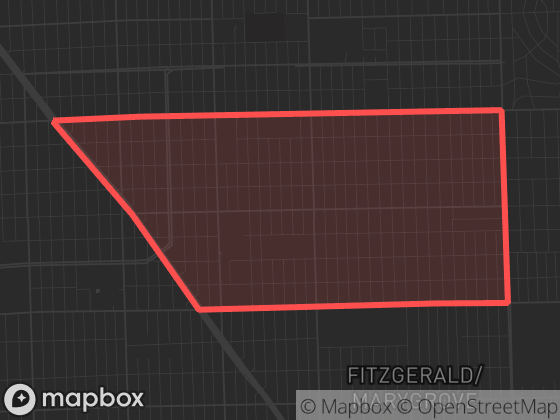 Map of Bagley in Detroit with its official boundary outlined