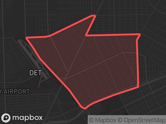 Map of Conner in Detroit with its official boundary outlined