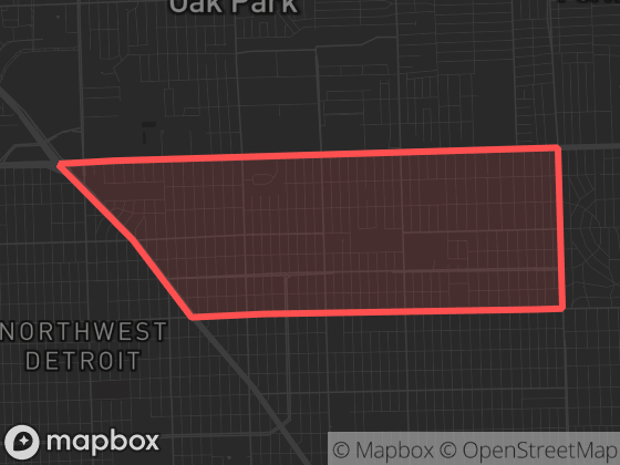 Map of Pembroke in Detroit with its official boundary outlined