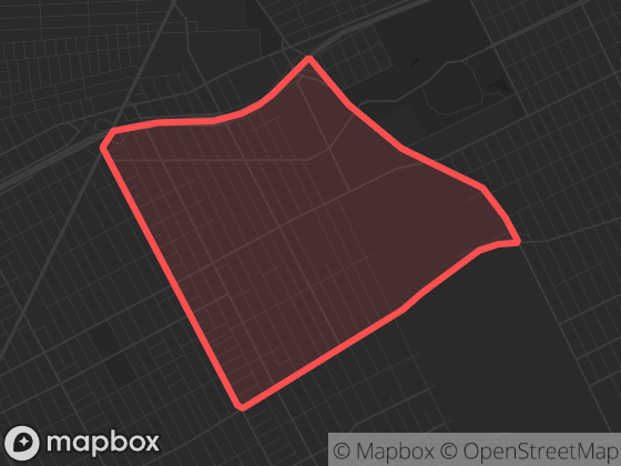 Map of St. Jean in Detroit with its official boundary outlined