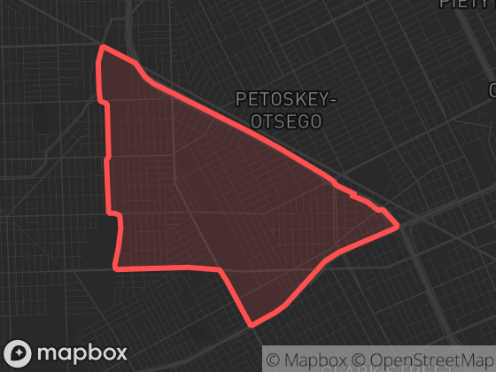 Map of Tireman in Detroit with its official boundary outlined