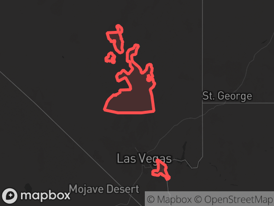 Map of Boulder City in Las Vegas with its official boundary outlined
