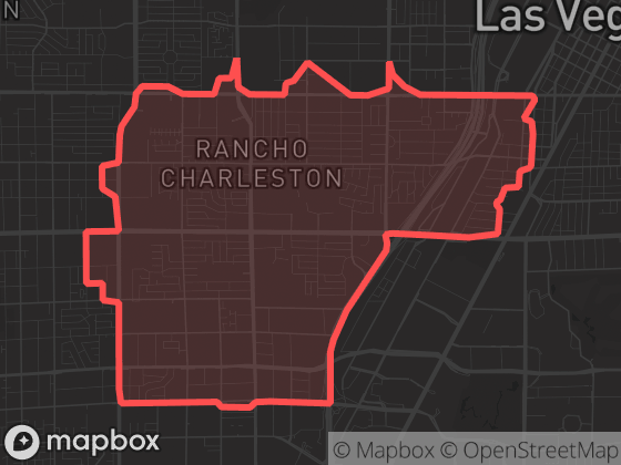 Map of Chinatown / West Las Vegas in Las Vegas with its official boundary outlined