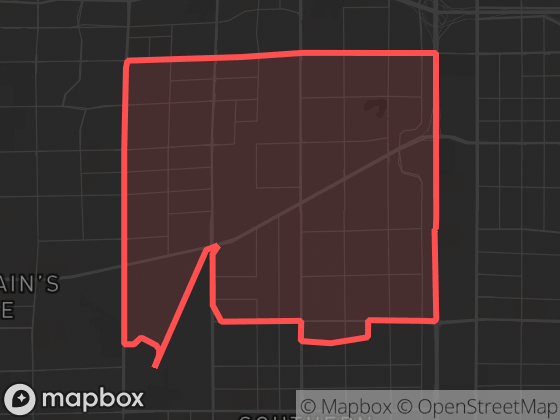 Map of Henderson / Seven Hills in Las Vegas with its official boundary outlined