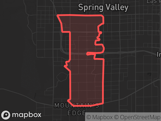 Map of Southwest Las Vegas / Spring Valley in Las Vegas with its official boundary outlined