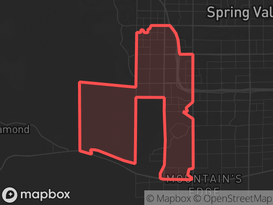 Map of Southwest / Rhodes Ranch in Las Vegas with its official boundary outlined