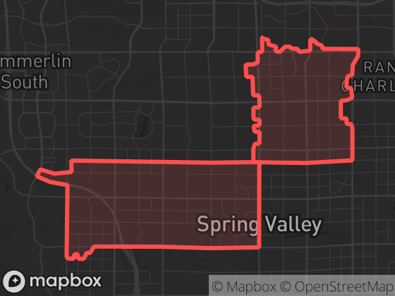 Map of Spring Valley / Southwest in Las Vegas with its official boundary outlined