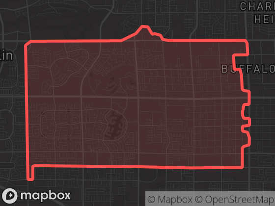 Map of Spring Valley in Las Vegas with its official boundary outlined