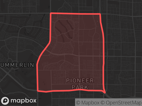 Map of Summerlin / Northwest in Las Vegas with its official boundary outlined