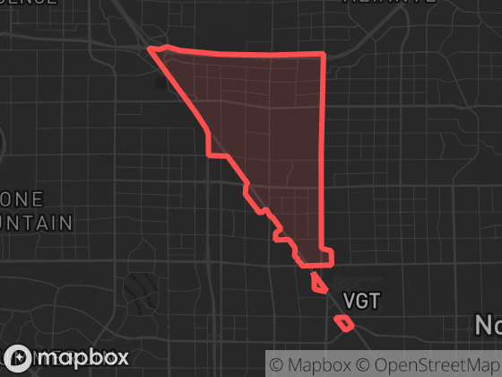 Map of Summerlin / Sun City in Las Vegas with its official boundary outlined