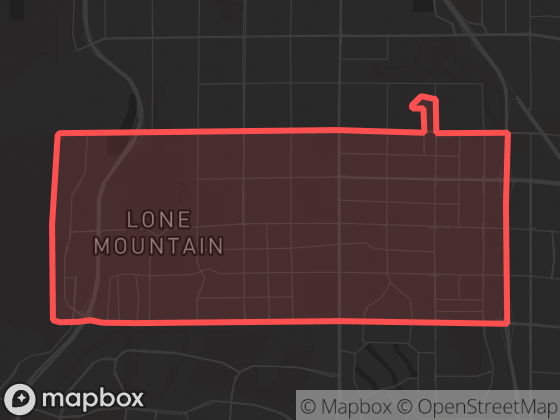 Map of Summerlin / The Trails in Las Vegas with its official boundary outlined