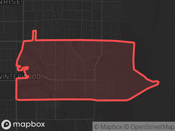 Map of Summerlin / The Willows in Las Vegas with its official boundary outlined