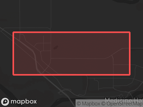 Map of Crescent Heights in Medicine Hat with its official boundary outlined