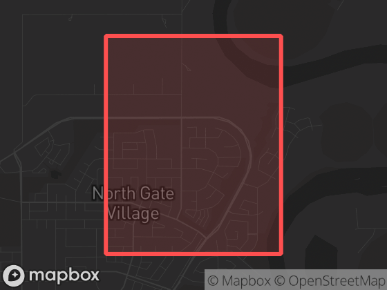 Map of North Bridge in Medicine Hat with its official boundary outlined