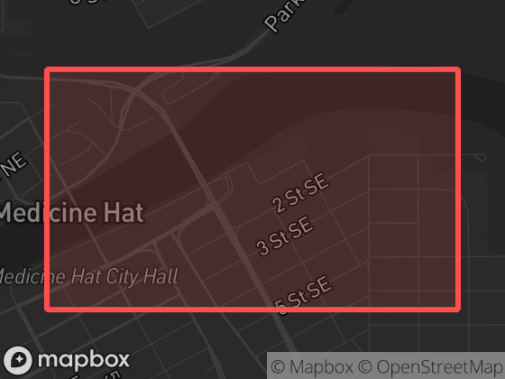 Map of North Central Extension in Medicine Hat with its official boundary outlined