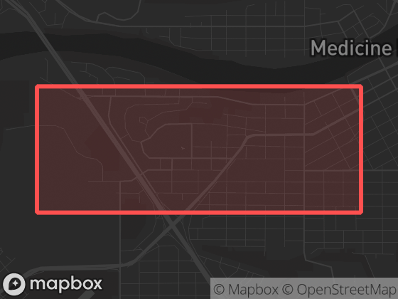 Map of Parkview in Medicine Hat with its official boundary outlined