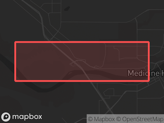 Map of Riverside in Medicine Hat with its official boundary outlined