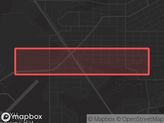 Map of South Central Extension in Medicine Hat with its official boundary outlined