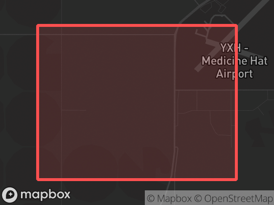 Map of West Flats in Medicine Hat with its official boundary outlined