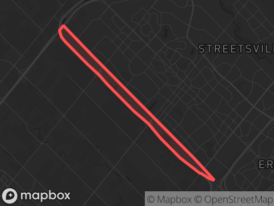 Map of Ninth Line in Mississauga with its official boundary outlined