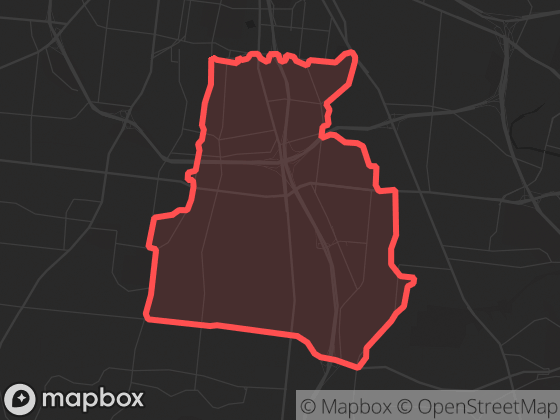 Map of 12 South / Vanderbilt in Nashville with its official boundary outlined