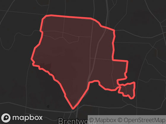 Map of Belle Meade in Nashville with its official boundary outlined