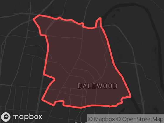 Map of East Nashville / Inglewood in Nashville with its official boundary outlined