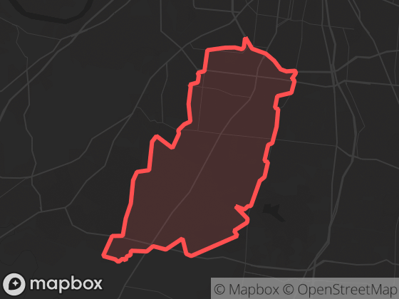 Map of Green Hills / Forest Hills in Nashville with its official boundary outlined